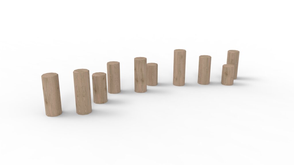 LE20520U Balansestolpe i Robinia 10 stk