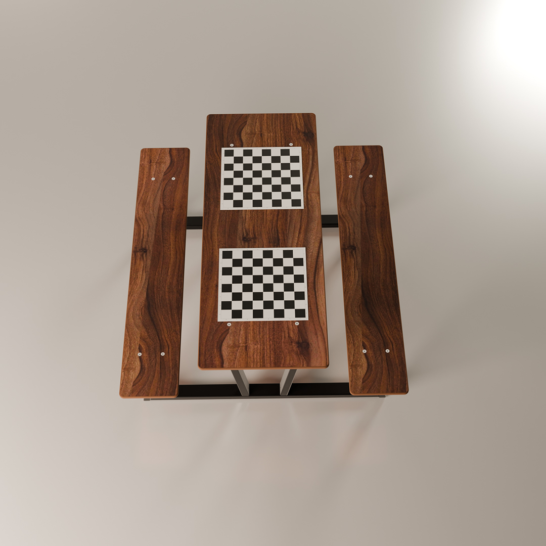 Parkbord Sjakk Ovenfra Søve AS Park - Piknikbord Sjakk