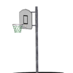 71 862 060 View 1 Basketballstativ med kurv og wirenett, frittstående, regulerbar